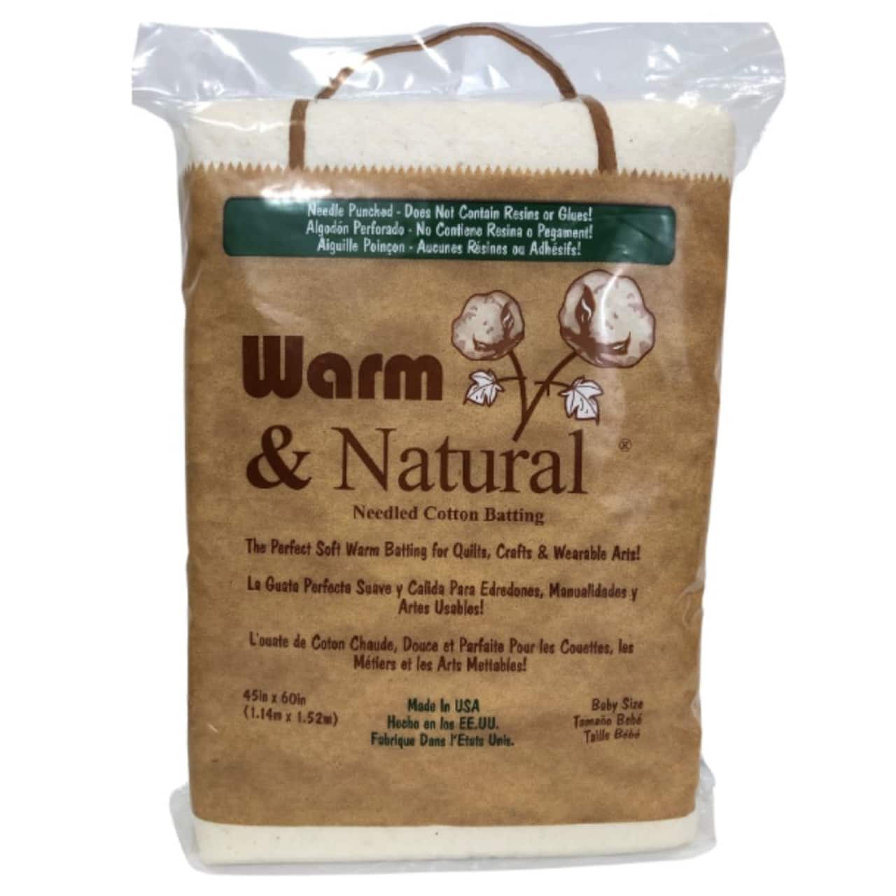 Warm & Natural® 45" x 60" Pre-Cut Baby Cotton Batting